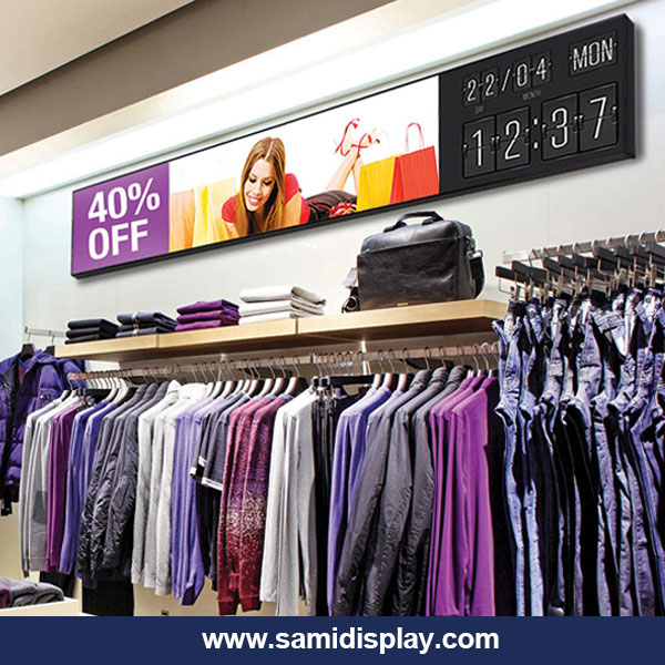 Stretched Bar Lcd Display for clothing shop