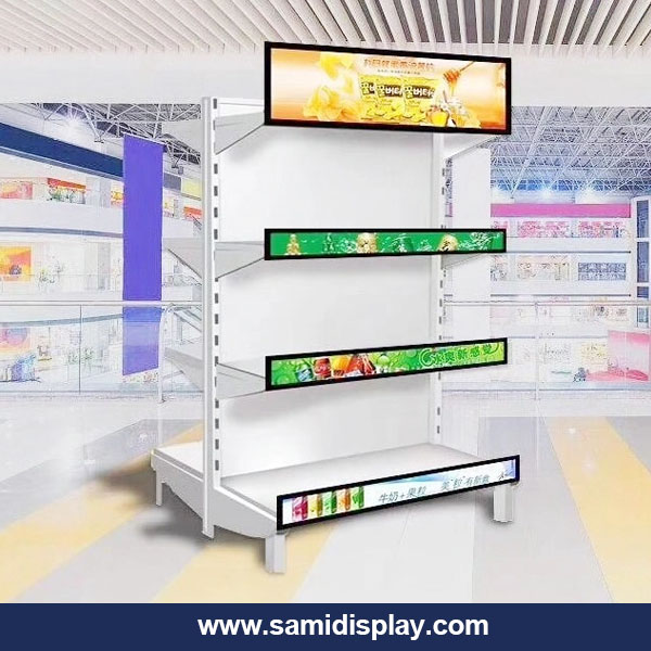 How to choose Ultra wide LCD digital signage display for edge shelf?