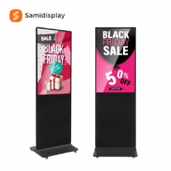 55 Inch Ultra Wide Touch Screen Advertising Display Totem