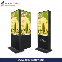 65 Inch Double Sided Freestand Advertising Kiosk