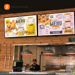 Restaurant Menu Board 55 Inch High Brightness Display