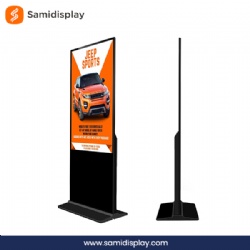 Slimline Digital Advertising Displays Floor Signage 55 Touch Screen Totem