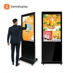 Vertical Touch Screen Digital Signage Floor Stand 43-85 Inch